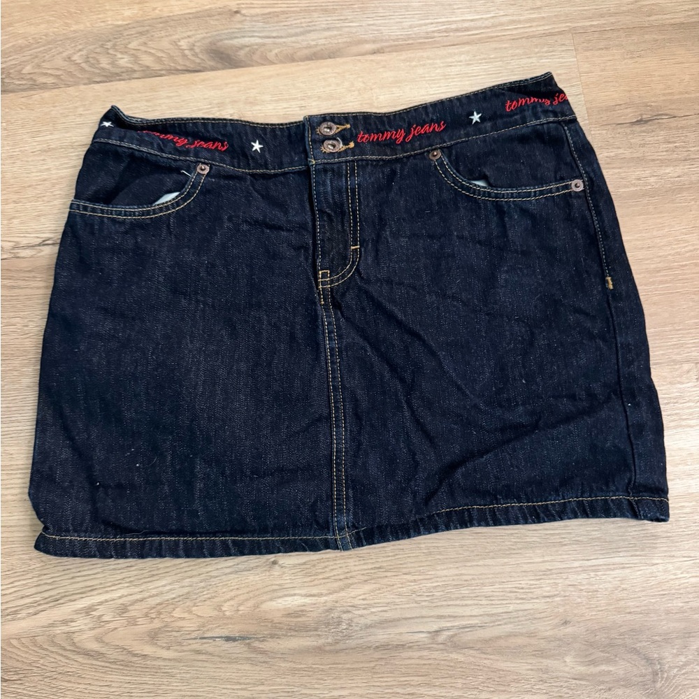 Tommy Hilfiger Blue and Gold Mini Skirt Casual